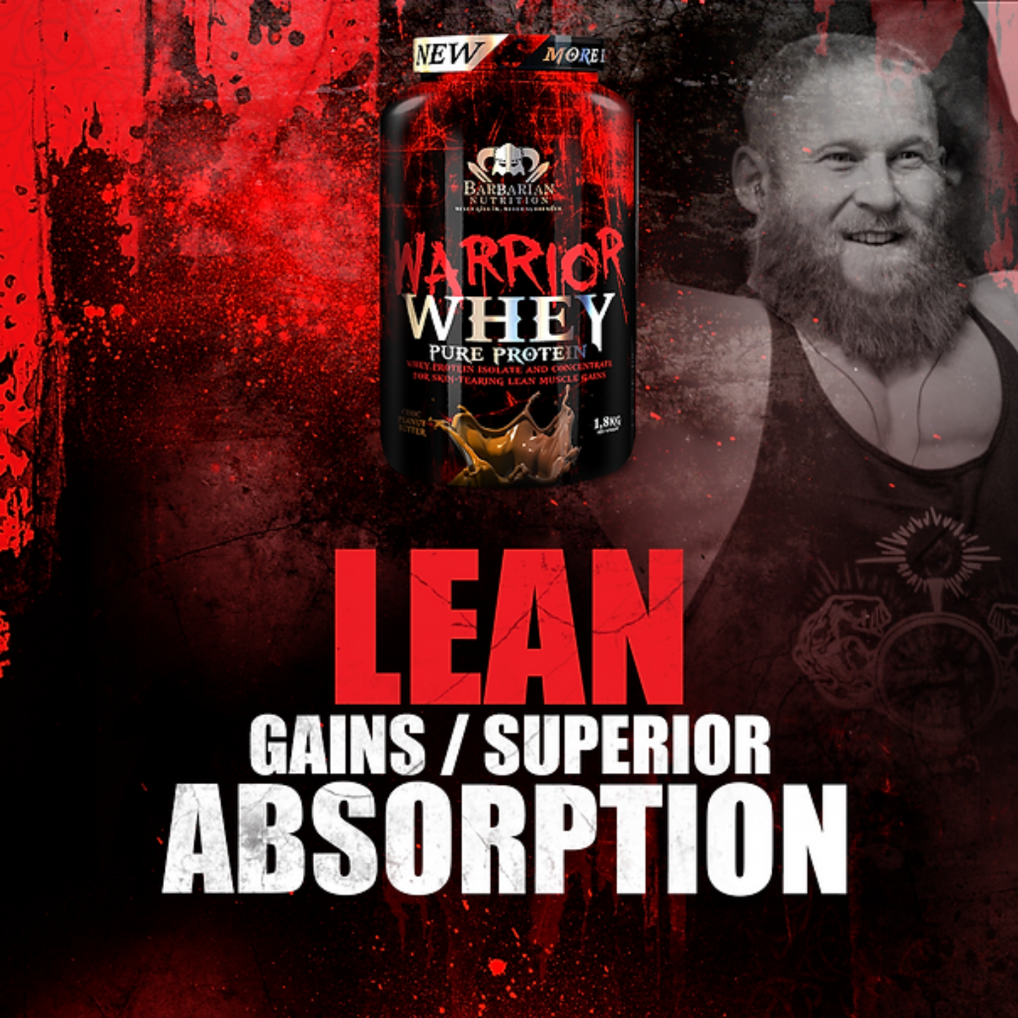 BARBARIAN NUTRITION Warrior Whey Protein 1800g