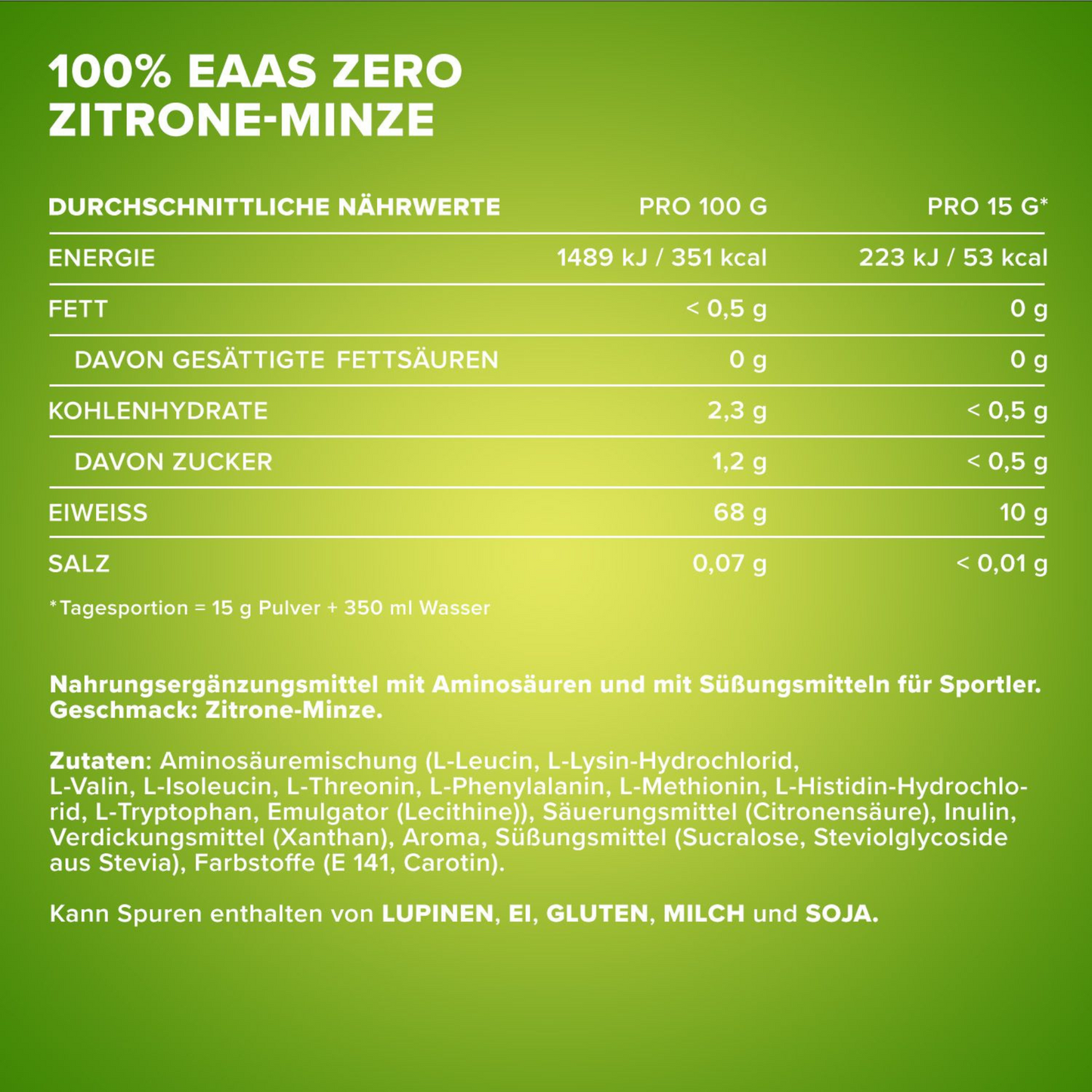 IRONMAXX 100% EAAs Zero 500g