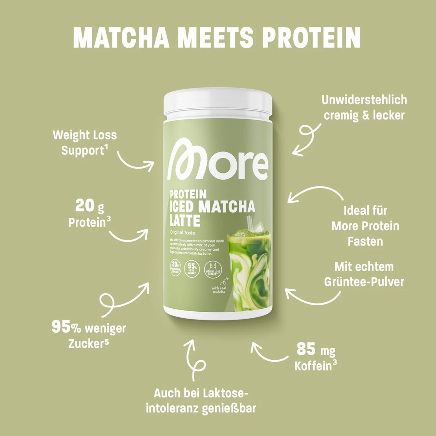 MORE Protein Iced Matcha Latte