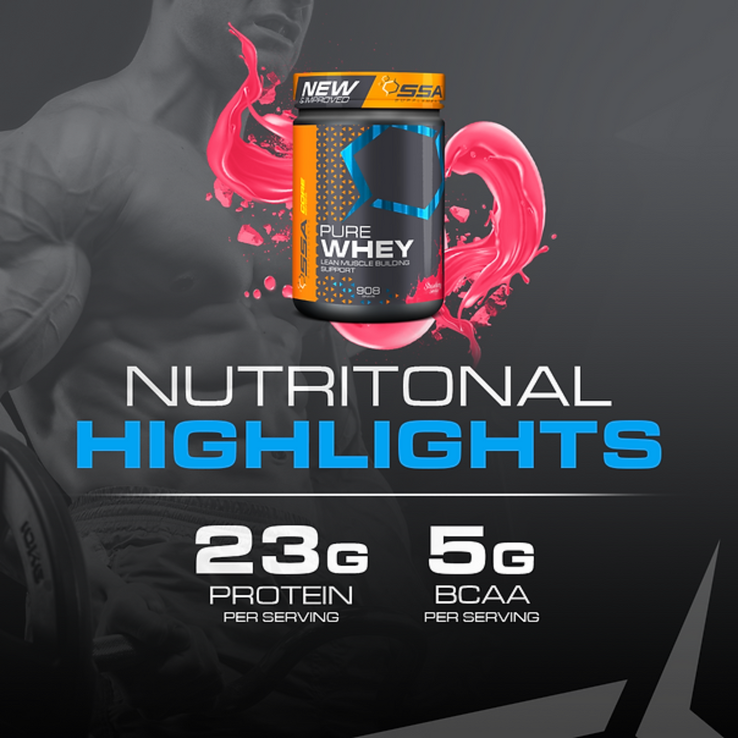 SSA SUPPLEMENTS Pure Whey Protein 908g