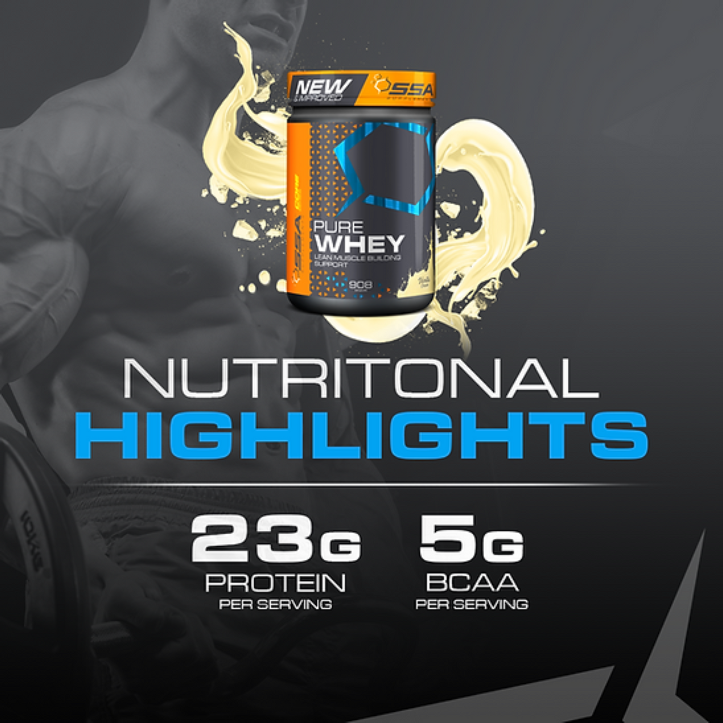 SSA SUPPLEMENTS Pure Whey Protein 908g