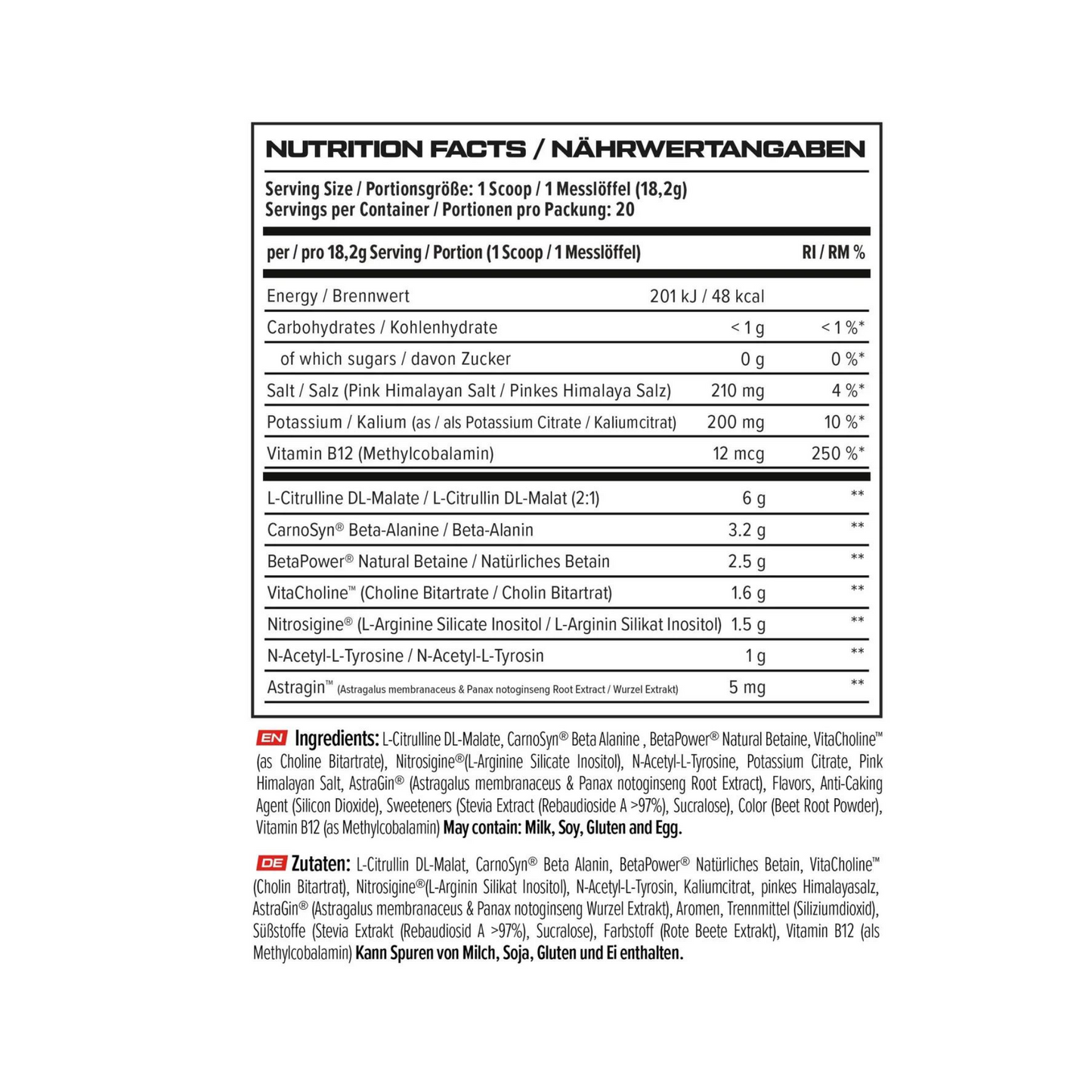 VAST V8 Nitro (Pre Workout Booster) 364g