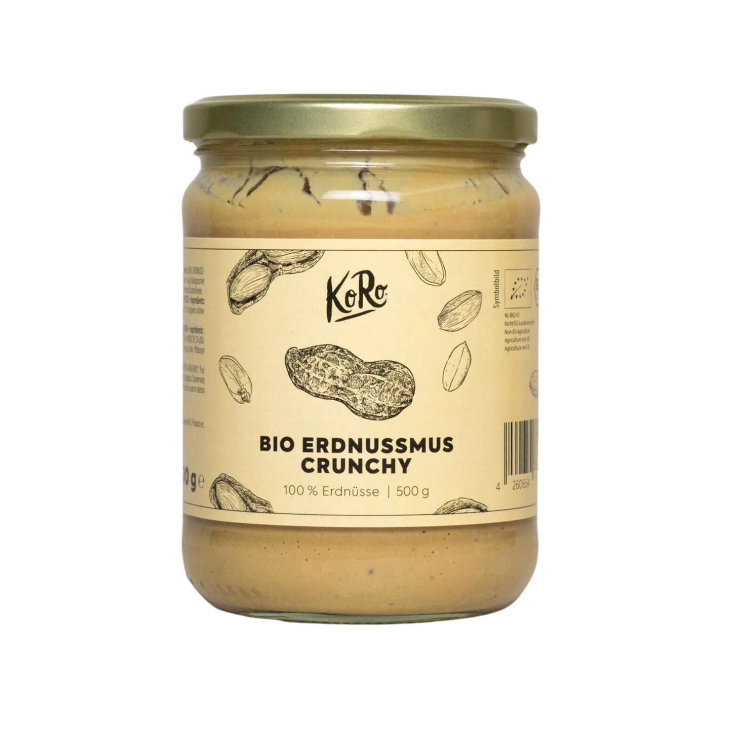 KORO Crunchy Bio Erdnussmus 500g