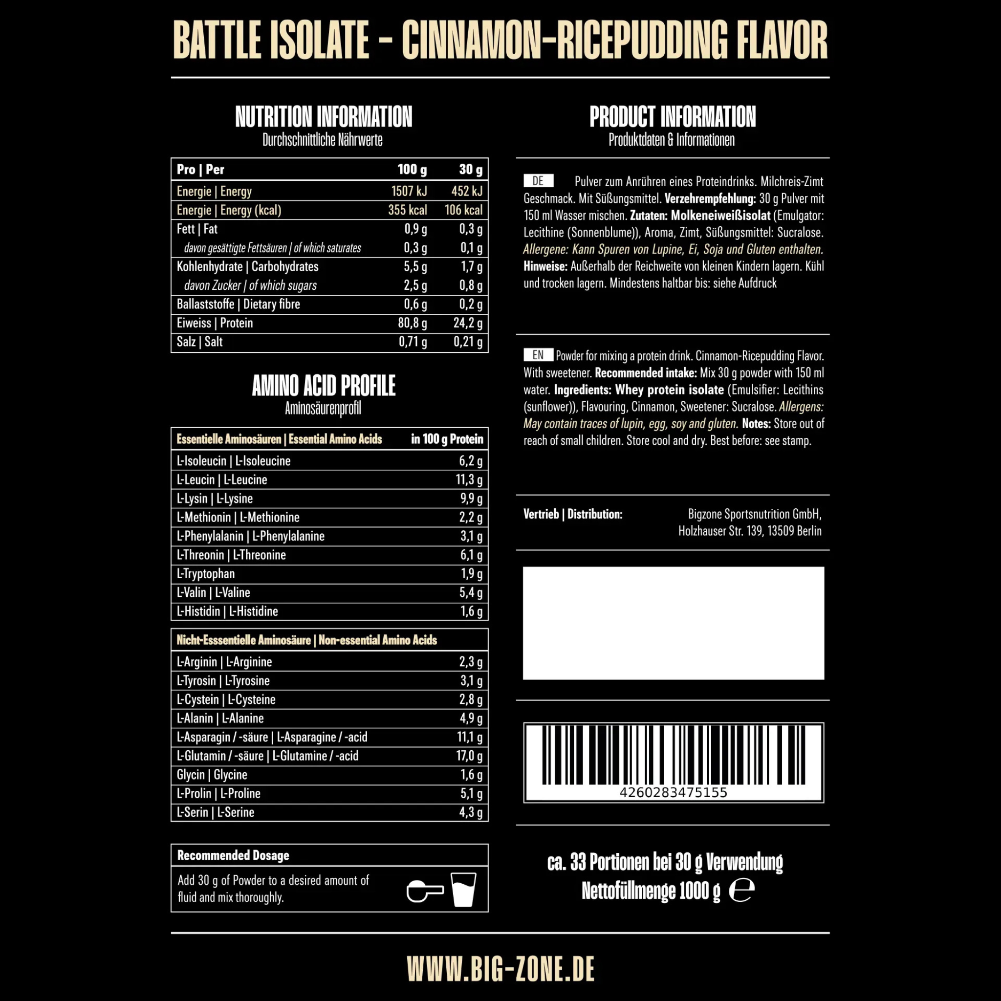 BIG ZONE Battle Isolate 1000g