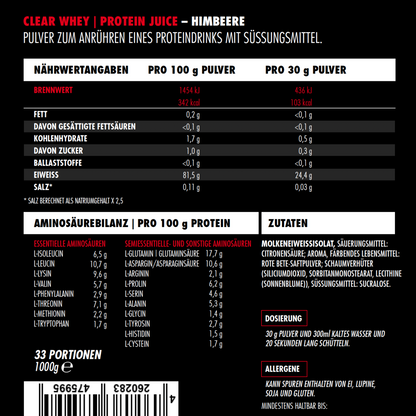 BIG ZONE Clear Whey Protein Juice 1000g