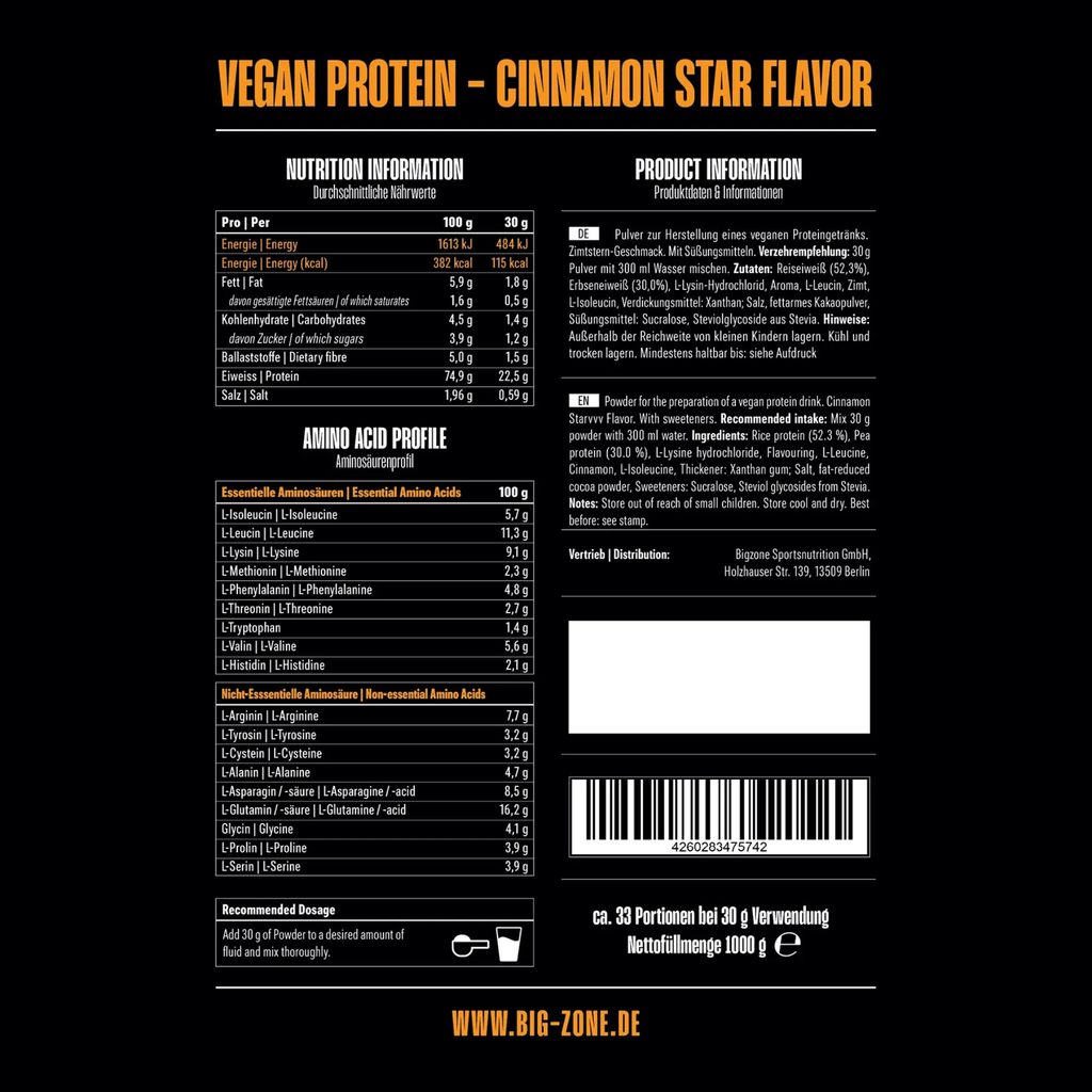 BIG ZONE Battle Vegan Protein 1000g