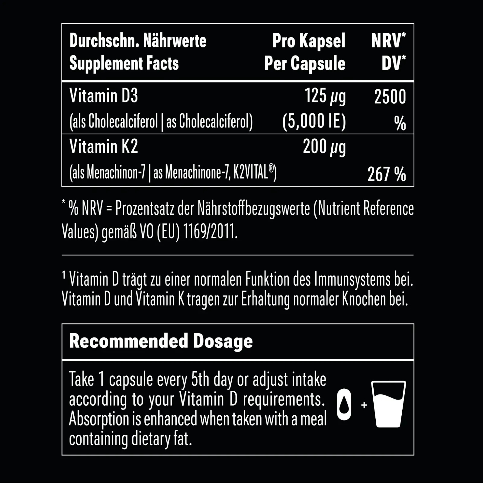 BIG ZONE Vitamin D3 + K2 Liquid Caps 90 Kapseln