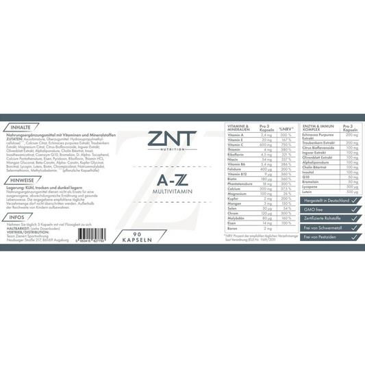 ZNT A-Z Multivitamin 90 Kapseln