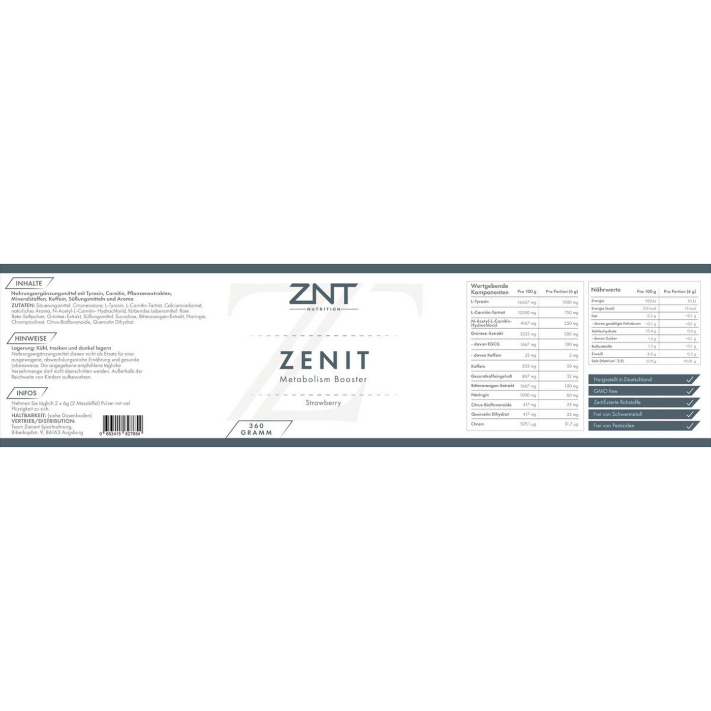 ZNT Zenit Metabolism Booster 360g