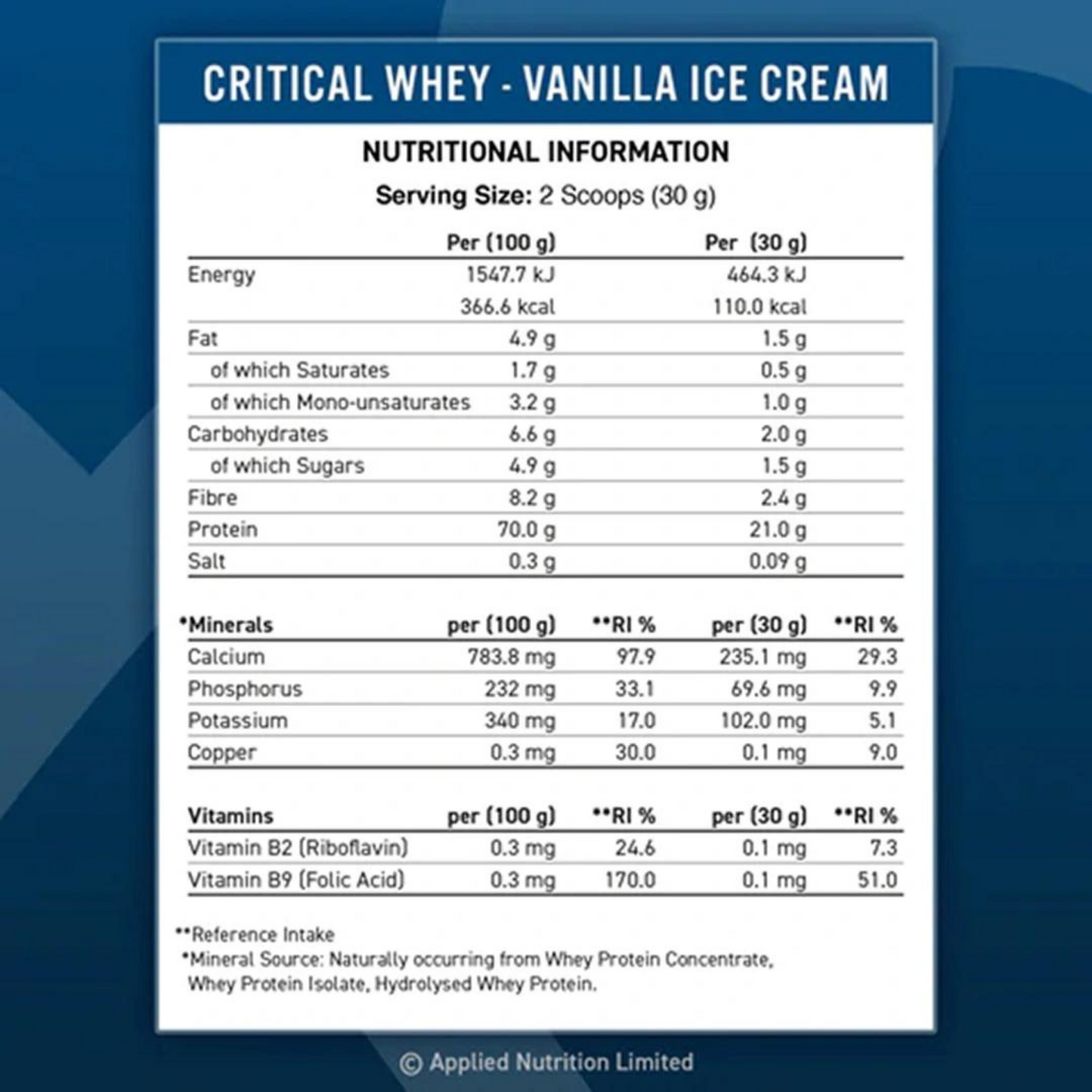 APPLIED NUTRITION Critical Whey Protein